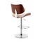 Armen Living Leland Adjustable Cream Faux Leather and Chrome Finish Bar Stool LCLEBAWACR - alternate 2